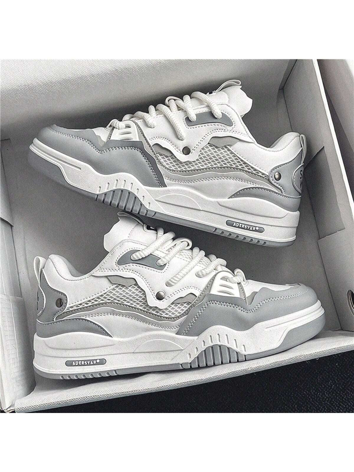 Fashion Men'S Casual Platform Sneakers Thick-Soled Running Shoes All-Match Comfortable Students' Casual Shoes, Lace-Up White Shoes for Men
