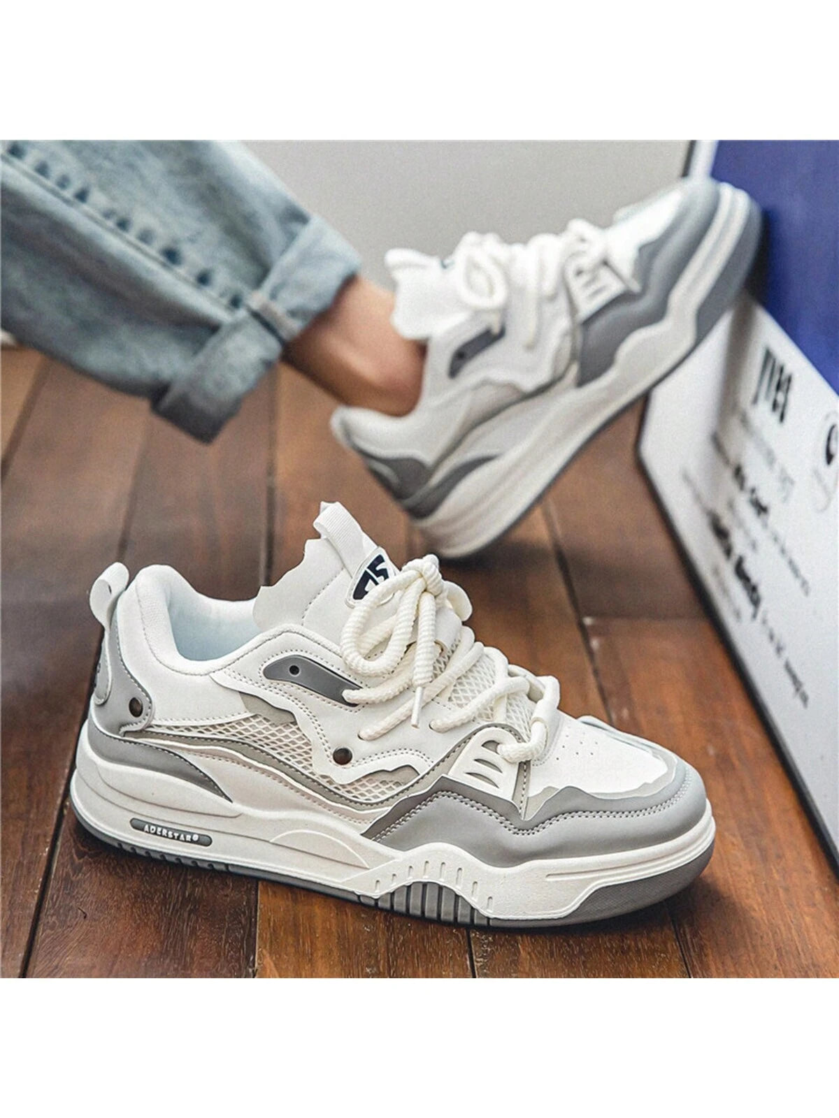 Fashion Men'S Casual Platform Sneakers Thick-Soled Running Shoes All-Match Comfortable Students' Casual Shoes, Lace-Up White Shoes for Men